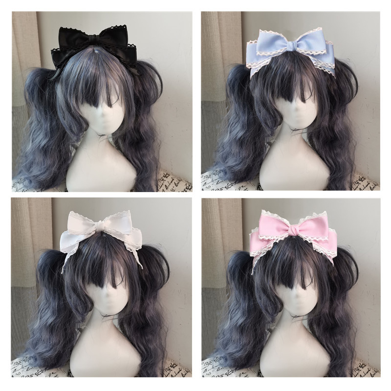 Tocado lolita, diadema de Lolita, muñeca, horquilla con lazo grande, accesorios de cosplay KC hechos a mano para sirvienta, accesorios japoneses para el cabello de Anime