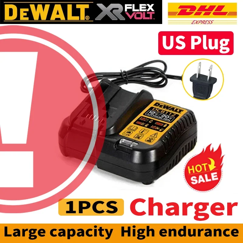 Originalt dewalt batteri 20v, 2.0v-9.0ah,  genopladeligt lithium-ion-batteri, dcb 115,  dcb 118,  dewalt værktøjsbatteri + oplader: Lysegul