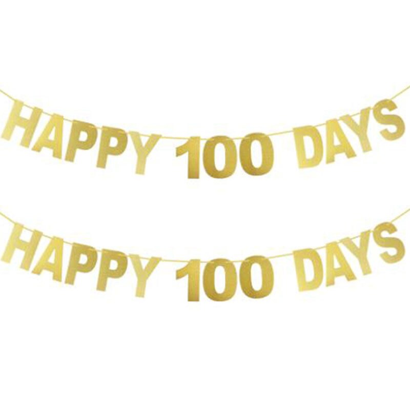 1 Set HAPPY 100 DAYS Banner Birthday Banners Baby Room Decor Party Decorations Baby Hundred Days Party