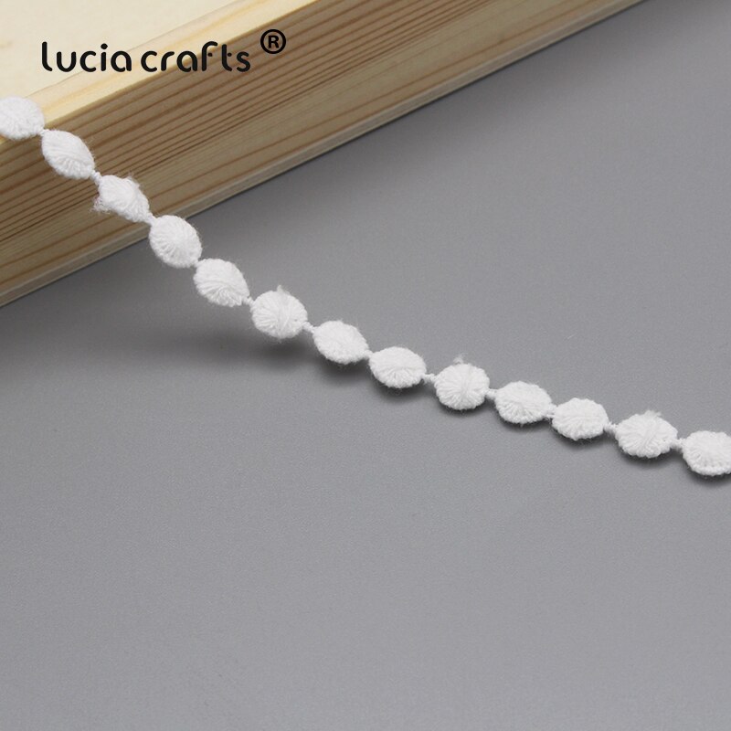 Lucia crafts 3 yards/parti hvidt hult bomuldsblonde stof trimbånd hovedbeklædning syning gør-det-selv beklædningsgenstand dekorationstilbehør  n0401