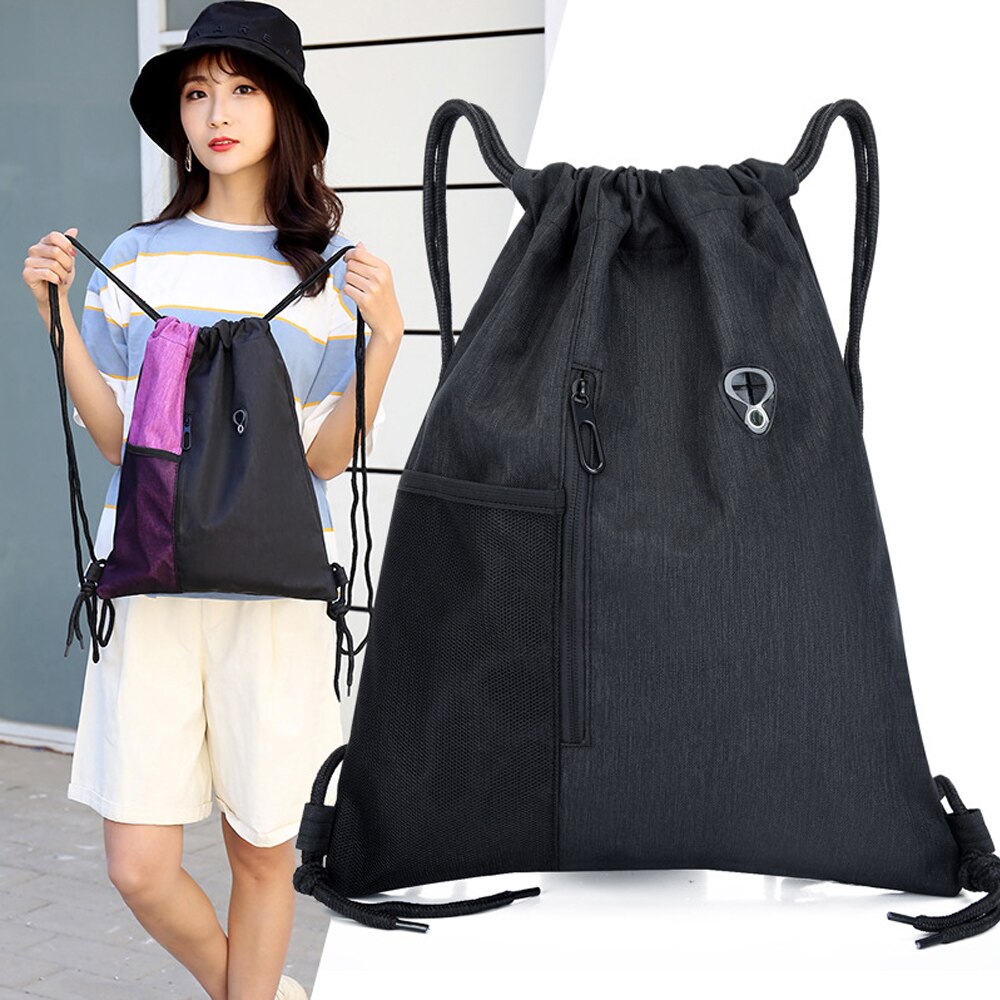 YIXIAO Outdoor Waterproof Training Sports Backpacks Fitness Drawstring Storage Casual Rucksacks Gym Bag Knapsack SJ0161