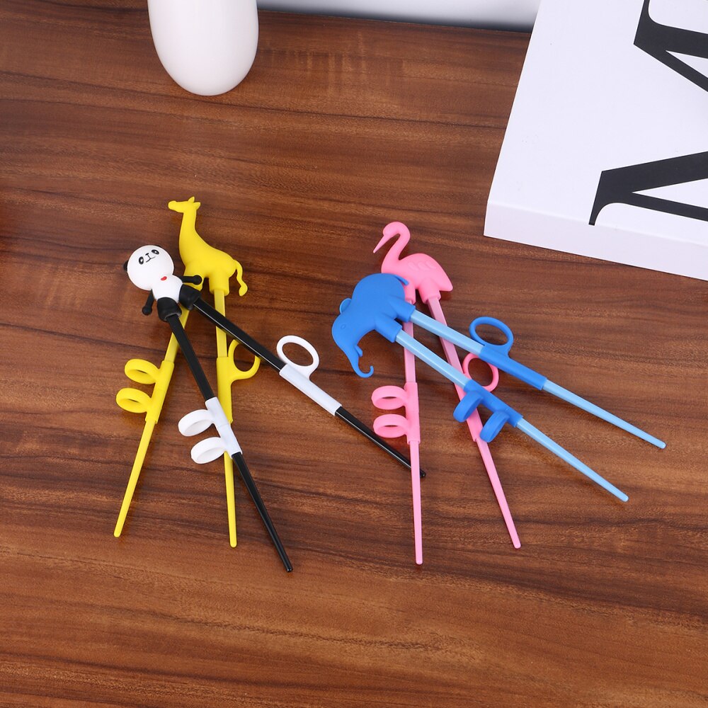 4 Pairs Animal Shape Training Chopsticks Cute Cartoon Learning Chopstick Kids Training Eatting Assistence Tool for Children