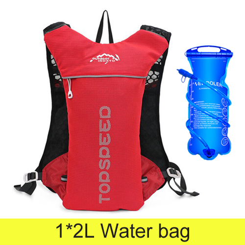 Pfad Laufen-5L Ultraleicht Rucksack Trink Joggen Weste Marathon- Fahrrad Wasser 400ml Flasche 2L Wasser Tasche: rot 2L Wasser Tasche