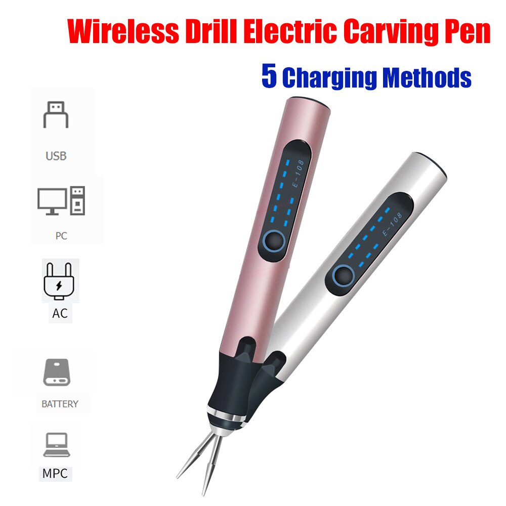 Mini Draadloze Boor Elektrische Carving Pen Voor Slijpen Polijsten Variabele Snelheid Usb Cordless Boor Rotary Gereedschap Kit Graveur Pen