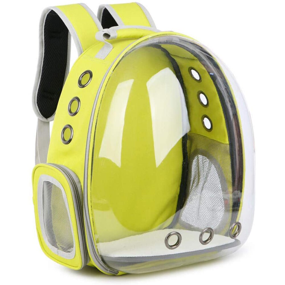 Haustier Hund Träger Tasche Tragbare Katzen Handtasche Faltbare Reise Haustier Tasche Welpen Transport Atmungs Haustier Rucksack Träger Kunststoff PVC: Gelb