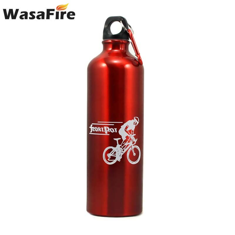 750ml cykel vandflaske aluminiumslegering cykel vandflaske udendørs sport camping vandring cykelkedel cykeltilbehør: Rød