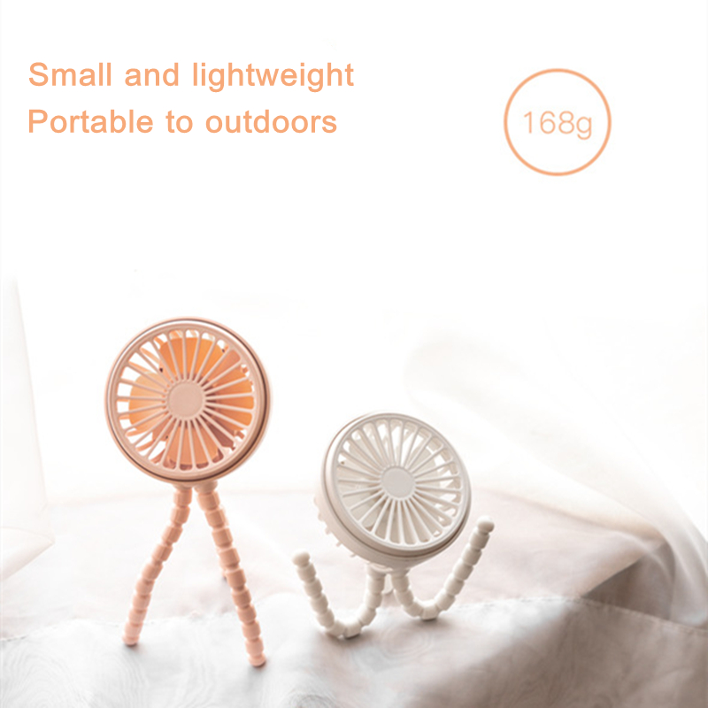 Mini Portbale Outdoor Reizen Handheld Ail Koeling Fans 1200Mah Batterij Oplaadbare 3 Speed Verstelbare Kinderwagen Opvouwbare Fan