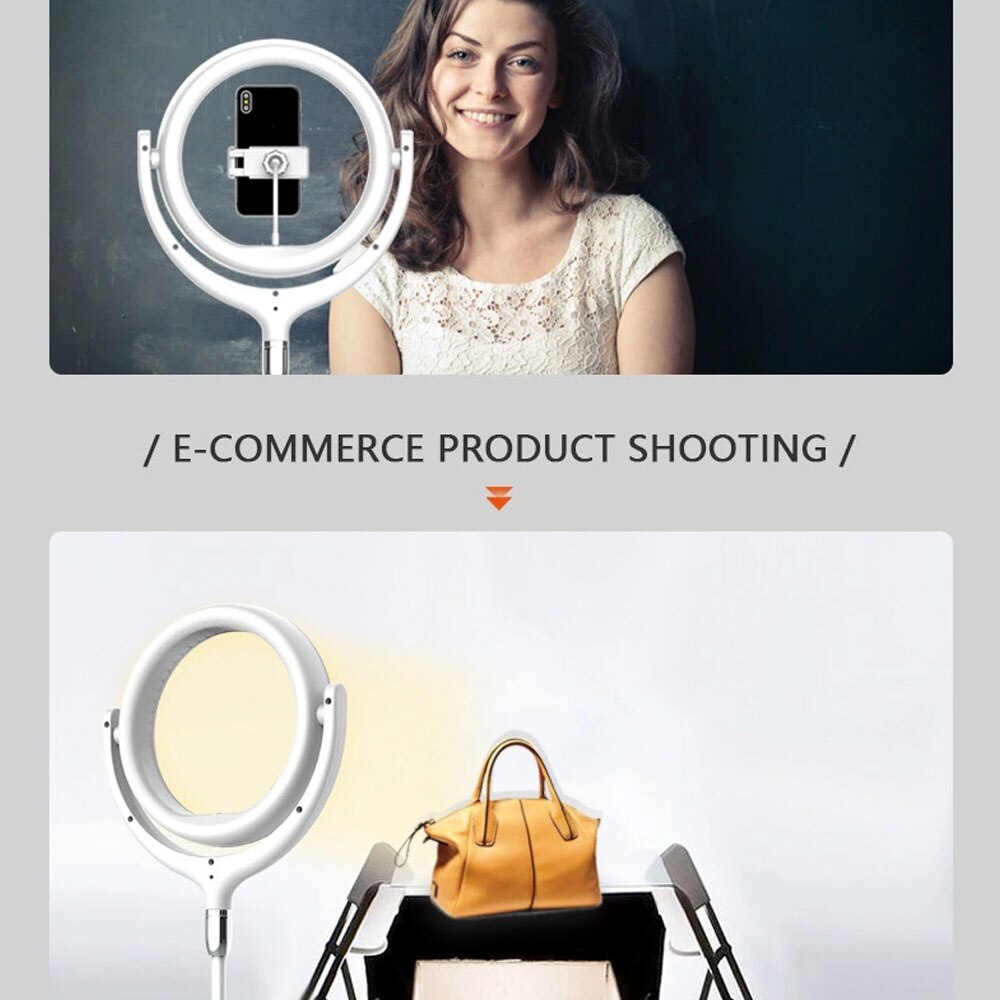 12inch Rotate 360 degrees Dimmable LED Selfie Ring Light ringlight Lamp Video Camera Phone Live Fill Light