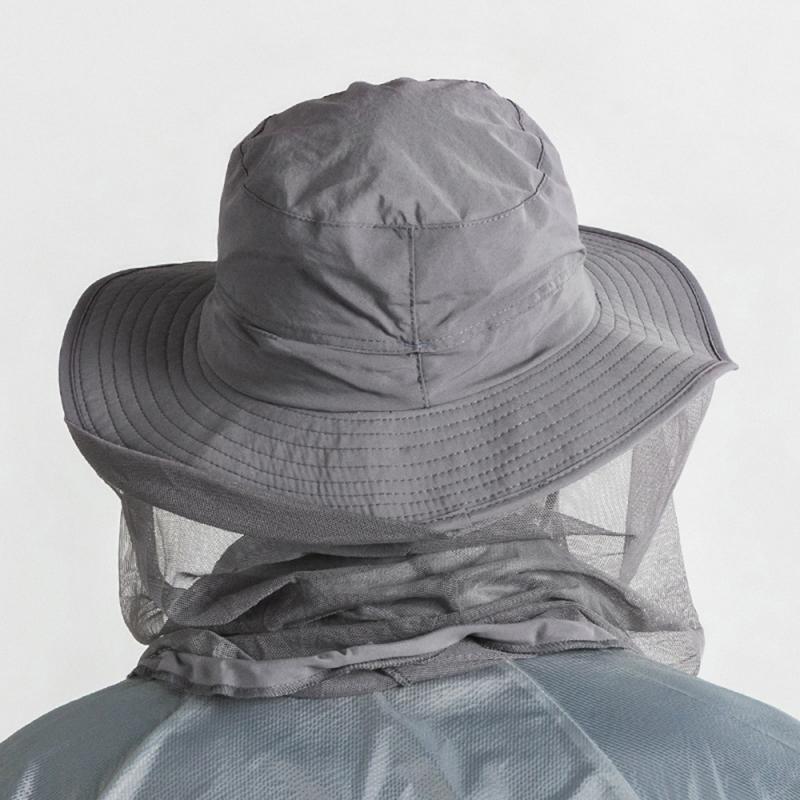 Al aire libre de la gorra de red senderismo pesca sol abeja, insecto de malla de cara máscara Herramientas de apicultura sombrilla cuello cubierta de la cabeza