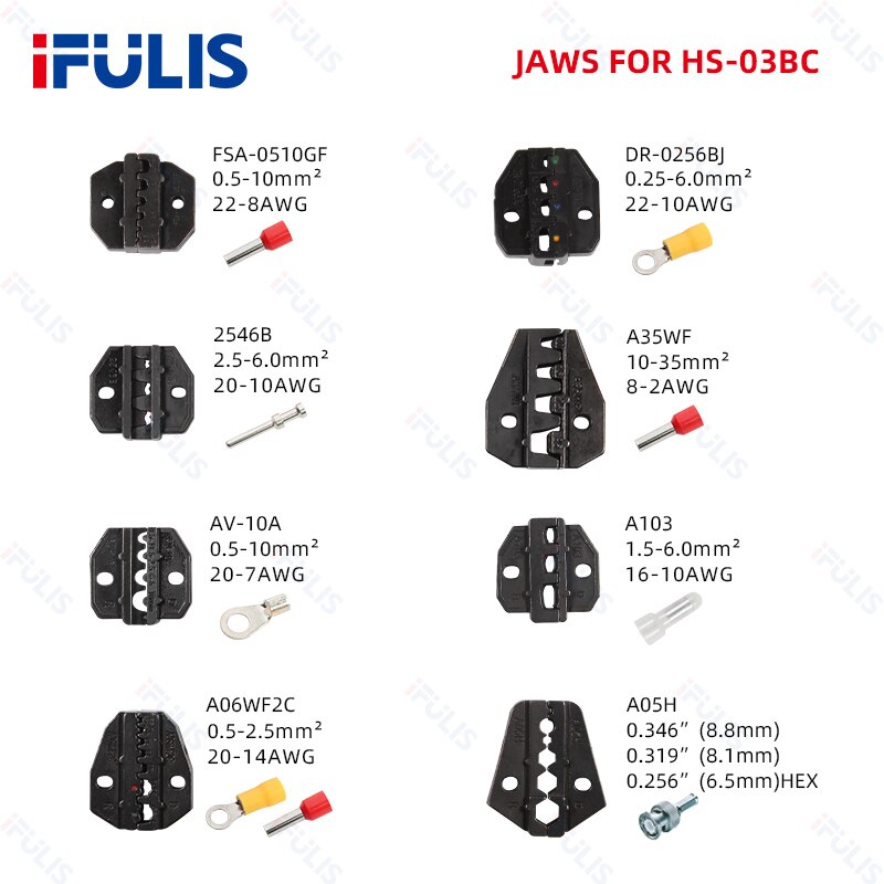 HS-03BC Crimping Tool Fixture Jaw Spring Terminal HS-103/05H/A35WF/0510GF/10A