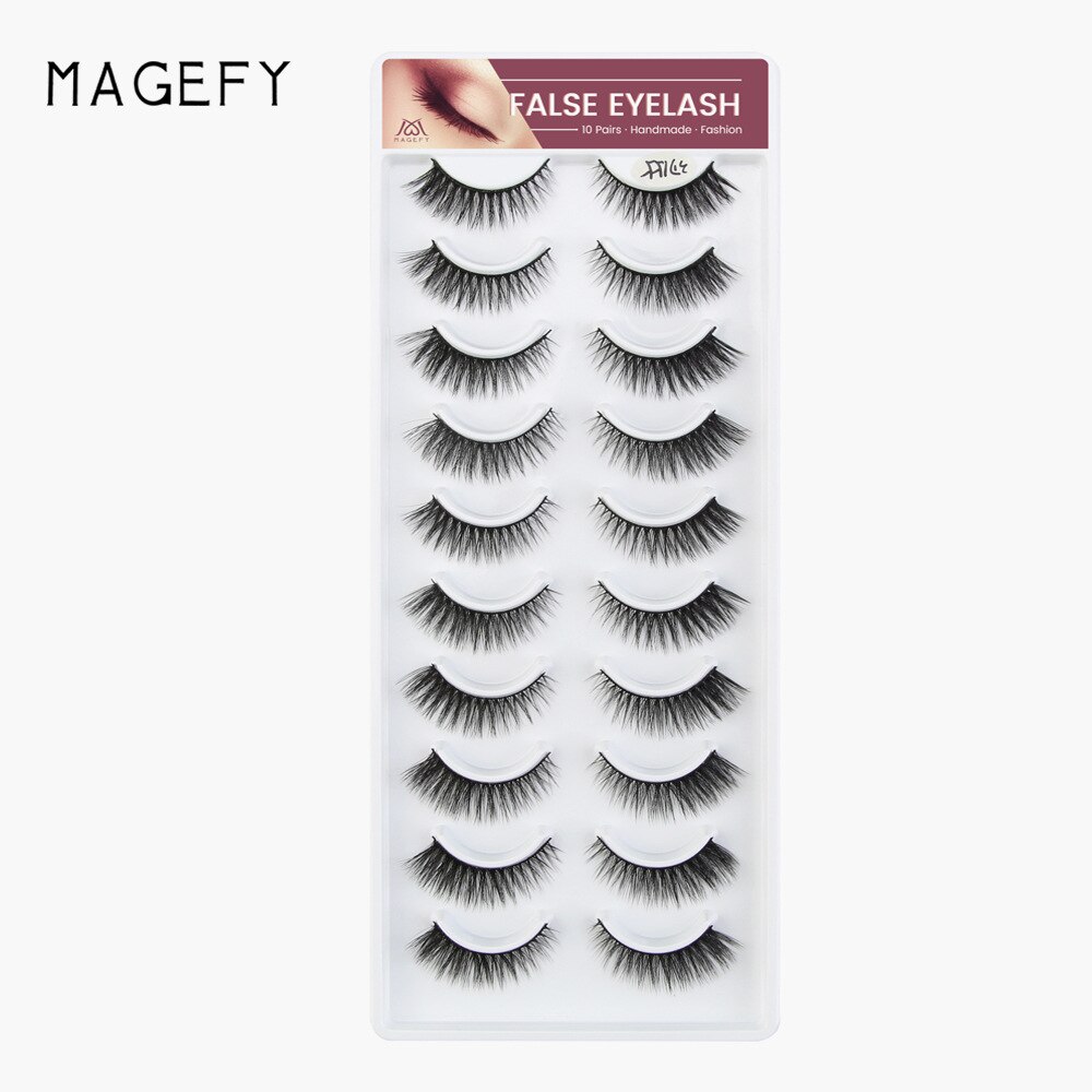 10 Pairs 3D Mink Eyelashes Natural Soft False Eyelashes 3d Mink Lashes Eyelash Extension Makeup Kit: MGY7077-3D155