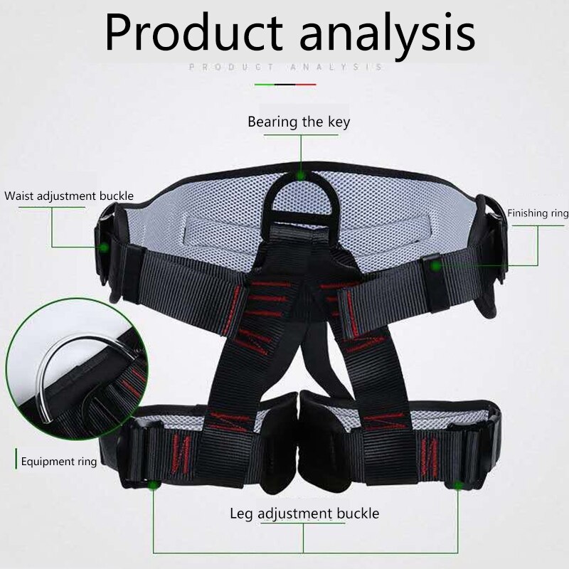 -Tree Climbing Gear Adjustable Thickness Climbing Harness Half Body Harnesses for Fire Rescuing Caving Rock Climbing