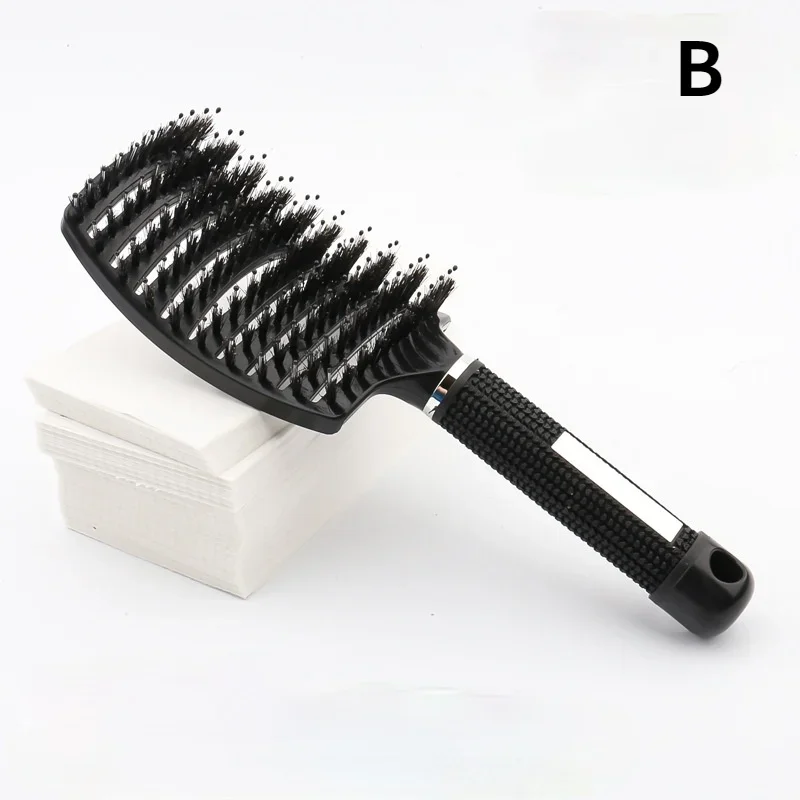 Cepillo para desenredar el cuero cabelludo, peine para masaje, cerdas de nailon para mujeres, cepillo mágico para el cabello rizado, herramientas de estilismo para salón de peluquería,: Azul