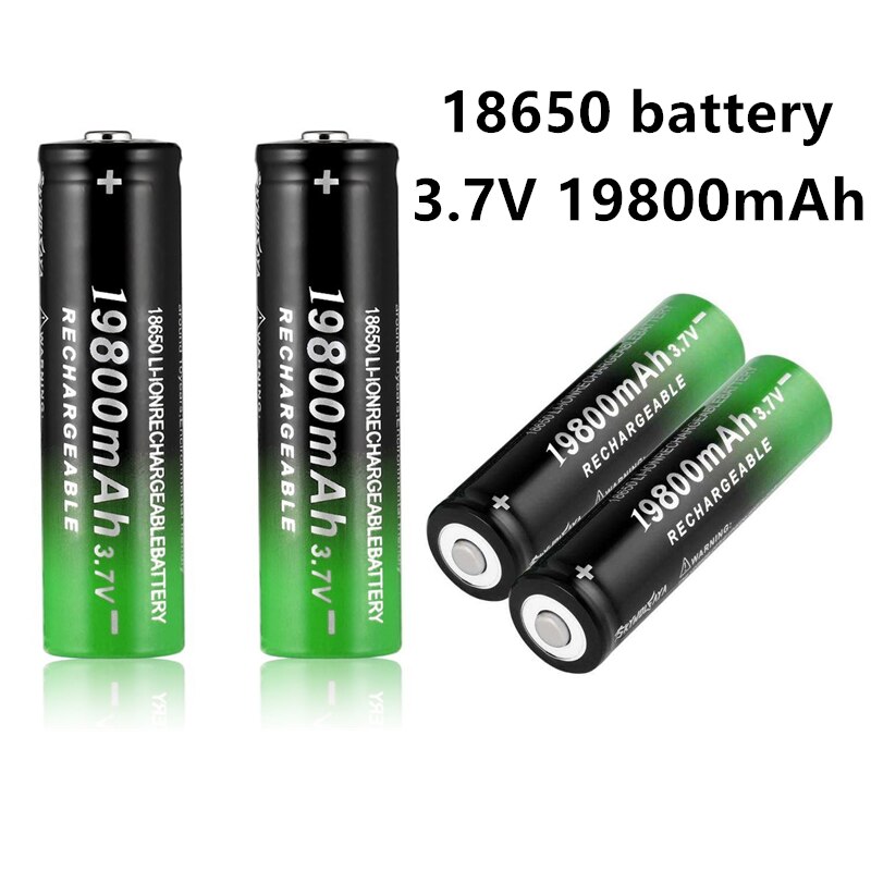 100% 18650 Li-Ion Batterij 19800Mah Oplaadbare Batterij 3.7V Voor Led Zaklamp Zaklamp Of Elektronische Apparaten Batterij