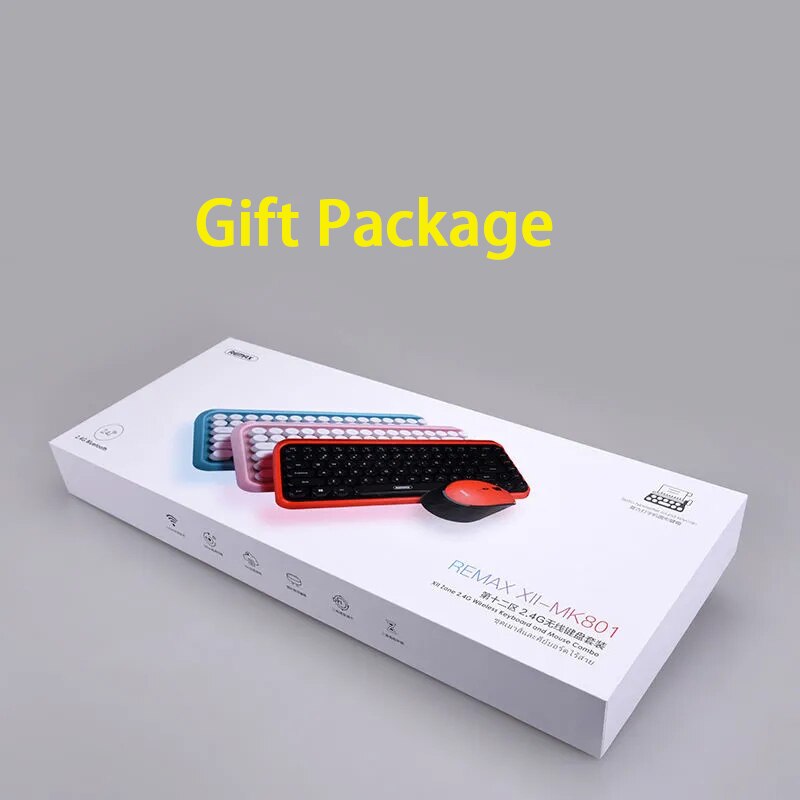 Pink 2.4G Wireless Keyboard Office Game Home For Laptop Computer PC Keyboard Gaming Keyboard box packaging