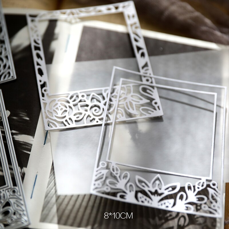 2022 Spring Lace Series Flower Frame Metal Cutting Dies Stencils for DIY Scrapbooking Decorative Embossing DIY Paper Cards: WD12