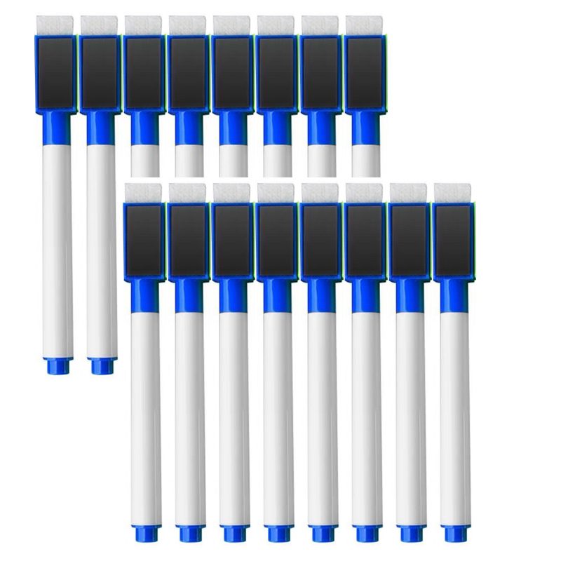 16 stuks 8 kleuren kinderwhiteboardpen leraren en studenten magnetisch absorbeerbaar whiteboard kleurrijke grote capaciteit borstel: Rood