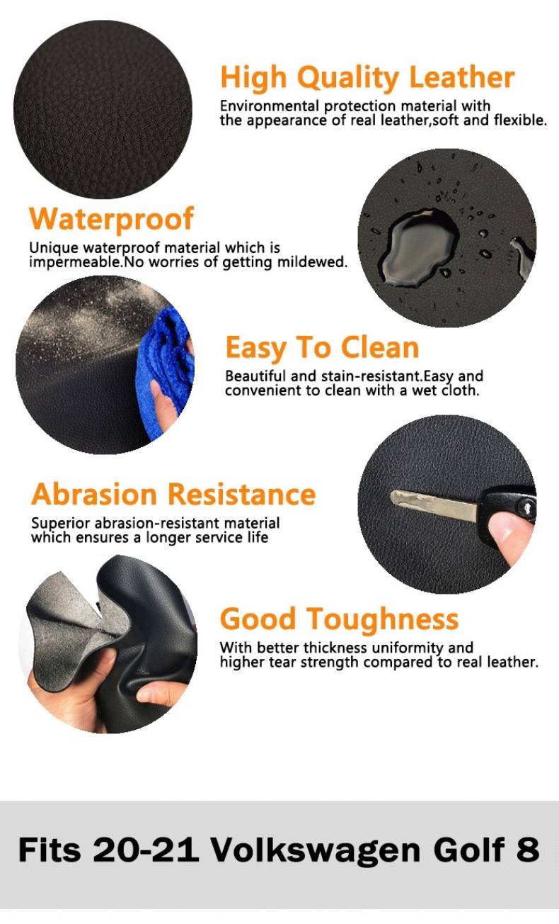 For Volkswagen VW Golf 8 MK8 Sedan Central Auto Car Armrest Box Leather Cover Console Lid Car Accessories