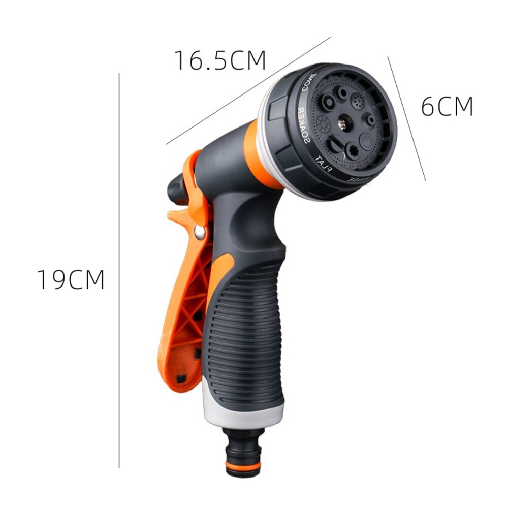 8 Spray Patterns High Pressure Car Washer Garden Hose Nozzle Hand Sprayer Sprinkler Flowers Watering Pet Shower Lawn Irrigation