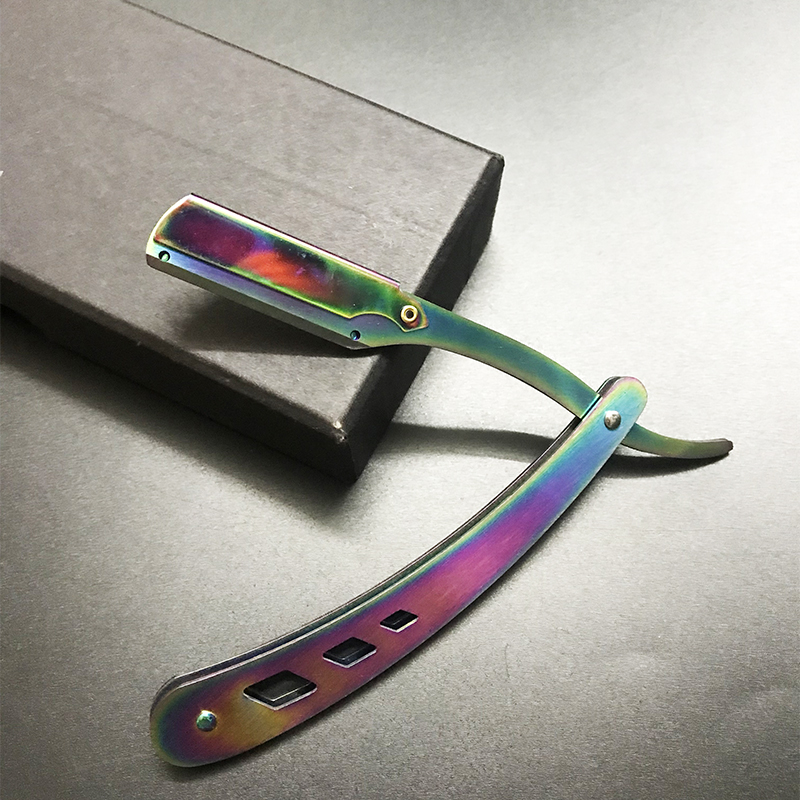 Barbershop Men's Shaver Straight Edge Barber Razor Knives Manual Beard Shaving And Care Replaceable Blades Shavette For Men: Gold