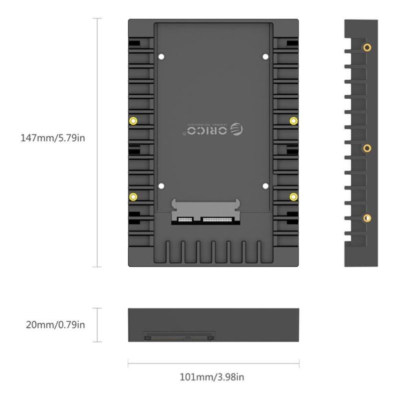 ORICO 2.5 à 3.5 pouces HDD adaptateur disque dur Support SATA III 3.0 prise en charge 7/9. 5/12. 5mm 2.5 pouces SATA HD HDD disque dur ssd hdd case 3.5