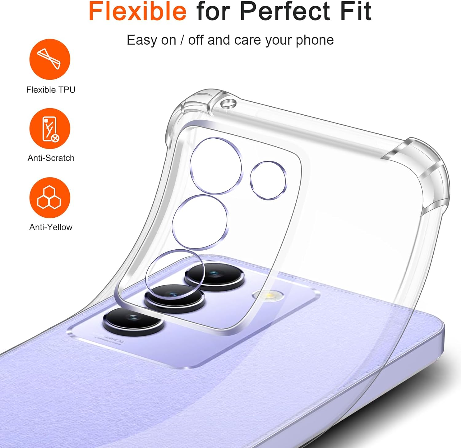 Funda de TPU a prueba de golpes de cuatro esquinas para VIVO V40 SE V30 Lite 5G V30e V29 Pro V29, funda protectora transparente
