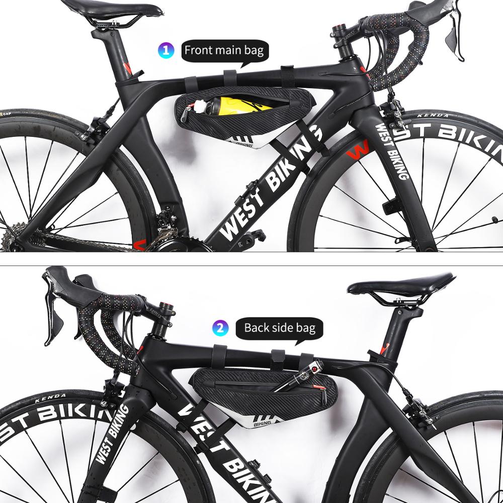 WEST BIKING-bolsa triangular para bicicleta de montaña y carretera, herramientas de reparación, alforja negra, bolsa para tubo de ciclismo, accesorios para bicicleta