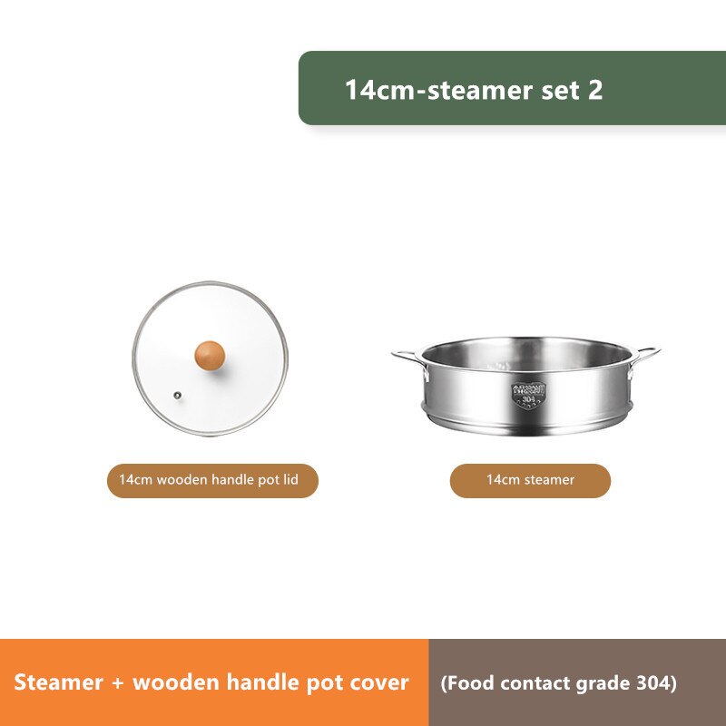 304 stainless steel steamer, small small milk food pot, steamed buns, steamed buns, steamer drawers, mini-steamer can be stacked: 14cm steamer lid