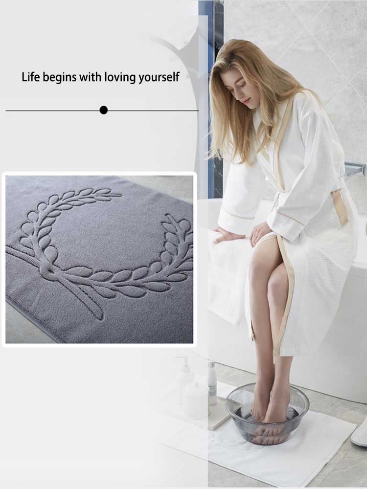 Alfombra de baño de algodón Toalla de suelo blanco gris alfombras de baño alfombra de inodoro absorbente hogar Hotel ducha pies toallas alfombras de bañera tapiss