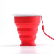 Ultra-Dunne Siliconen Intrekbare Cup Telescopische Inklapbare Cup Water Drinken Fles Reizen Camping Wandelen Telescopische Water Cup: Red