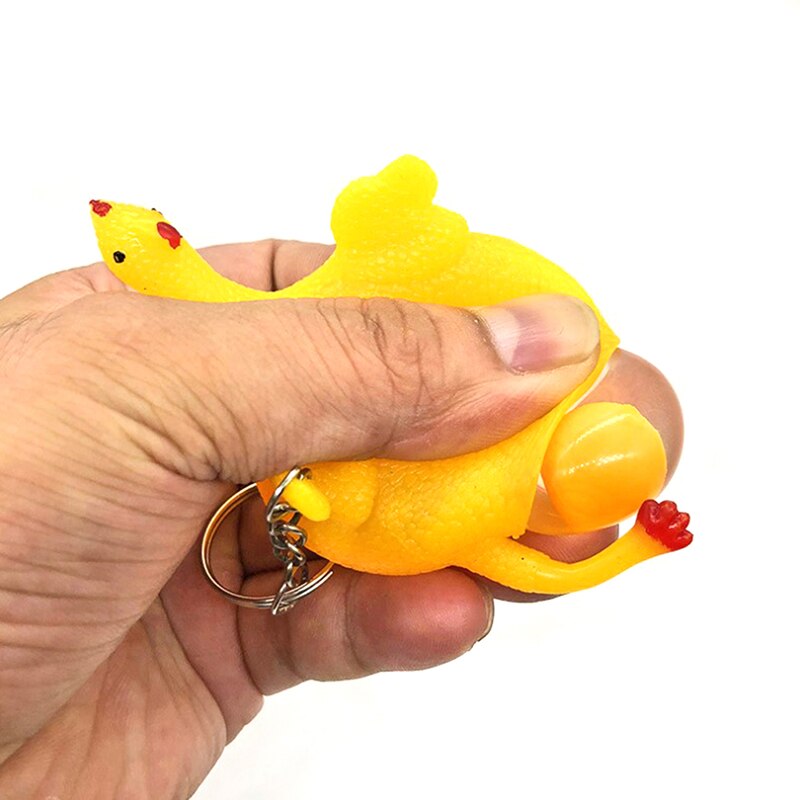 Squeeze TOY Autism Mood Relief Chicken And Egg Laying Hens Key Chain Pendant Spoof Tricky