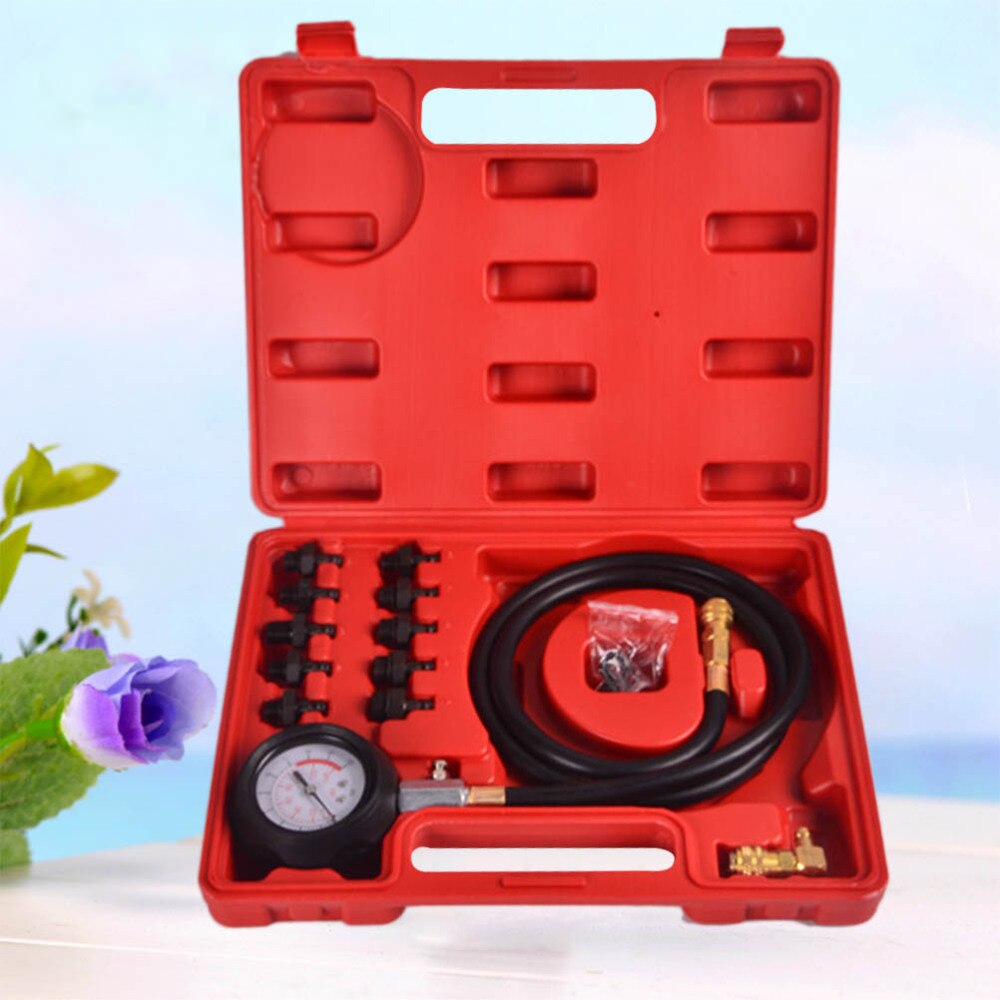 Engine Oil Pressure Diagnostic Tester Tool Set with Case Easy to Read Gauge Scale