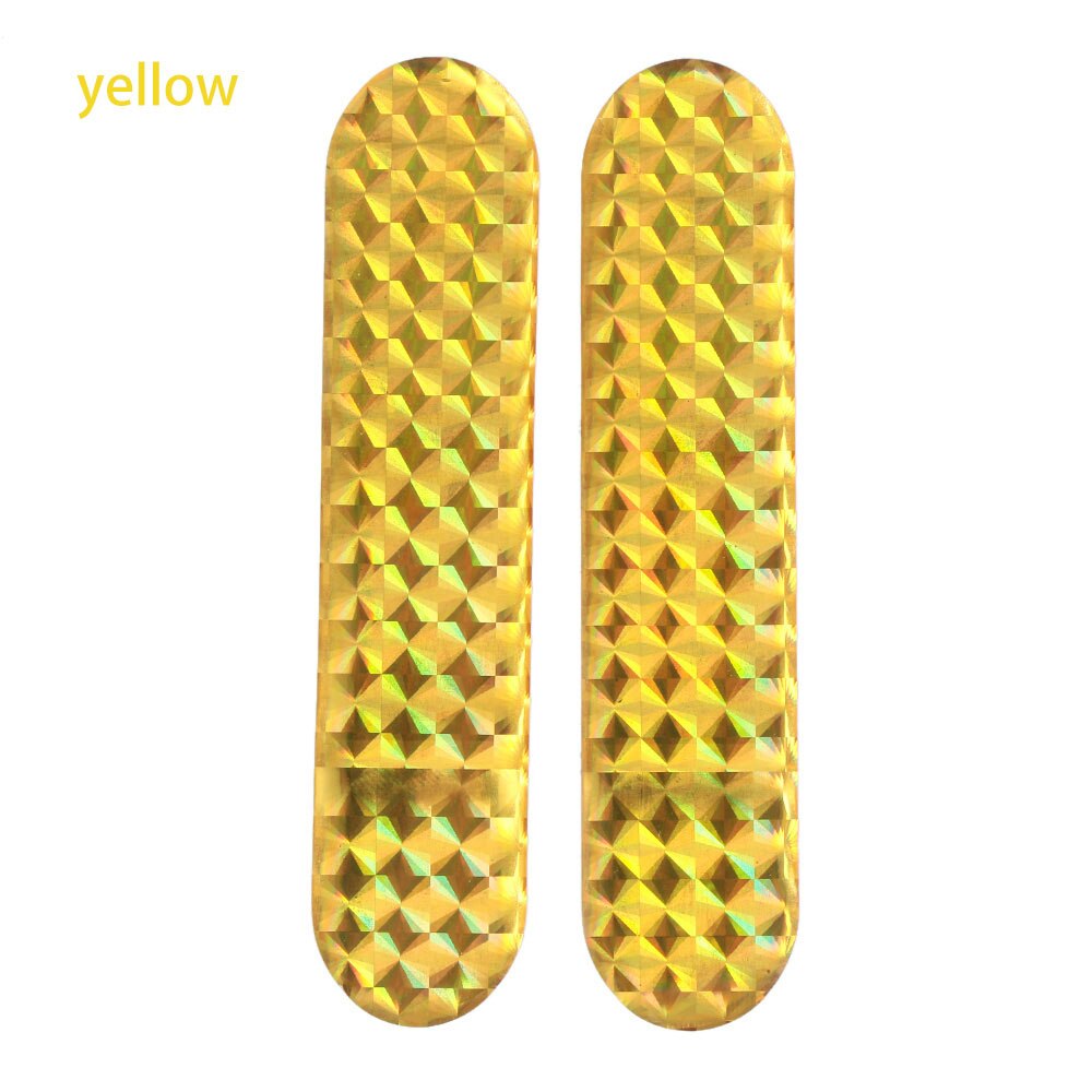 Bandes réfléchissantes pour porte de voiture, bandes réfléchissantes pour animaux de compagnie la nuit, 2 pièces, bandes d'avertissement pour porte de voiture, accessoires de décoration automobile, rouge/jaune/bleu/vert: YELLOW