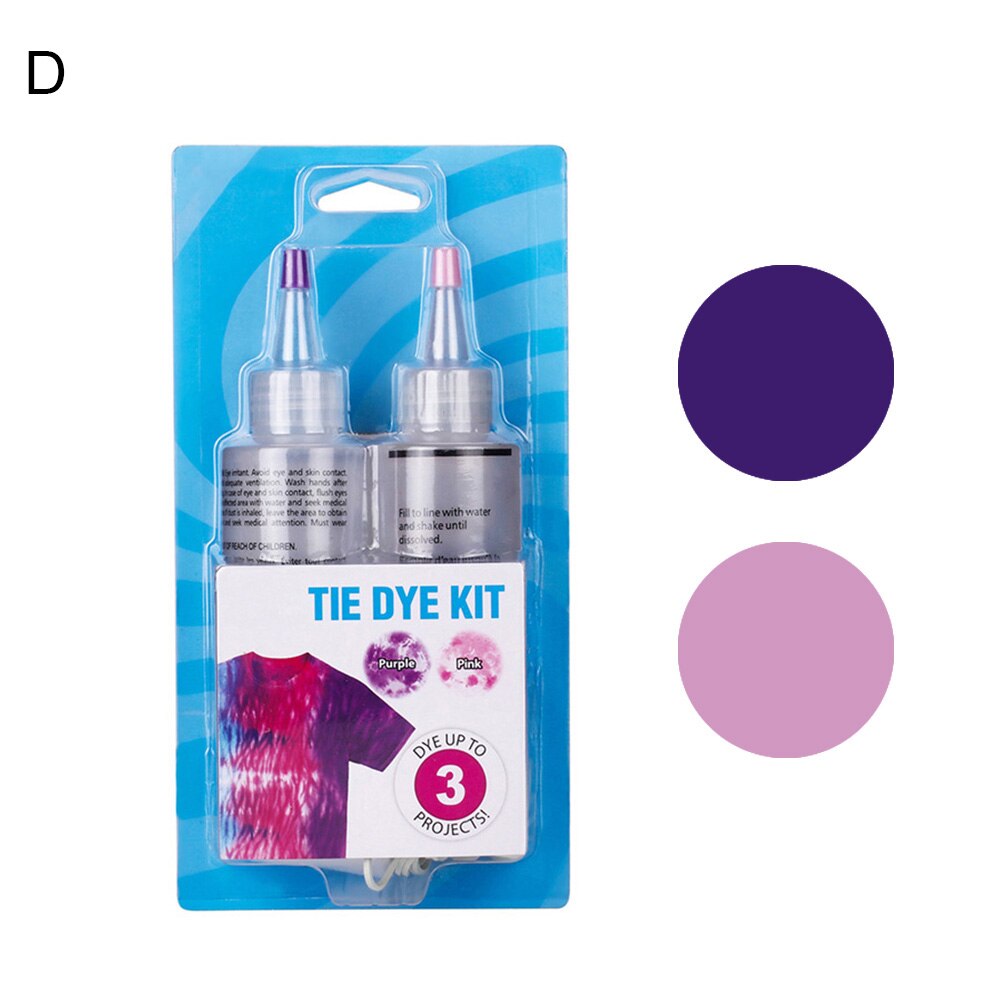 2/3 Color Tie Dye Kit Permanent DIY Fabric Textile Tie Dye Kit Clothing Graffiti Pigment Set Garment Tie Dye Pigment Set: D