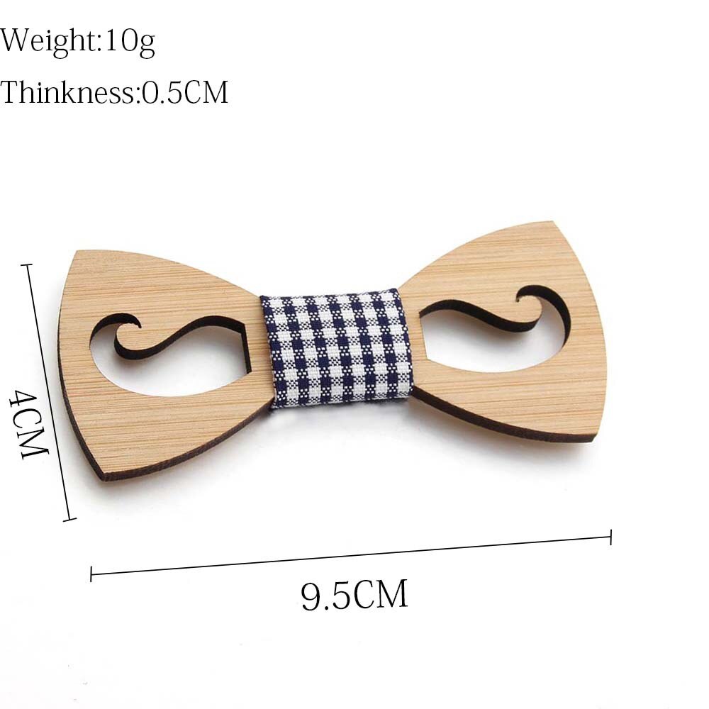 ¡Oferta! Pajarita de bambú Natural de bambú respetuosa con el medio ambiente pajarita de madera de para padres e hijos bigote hueco: Children