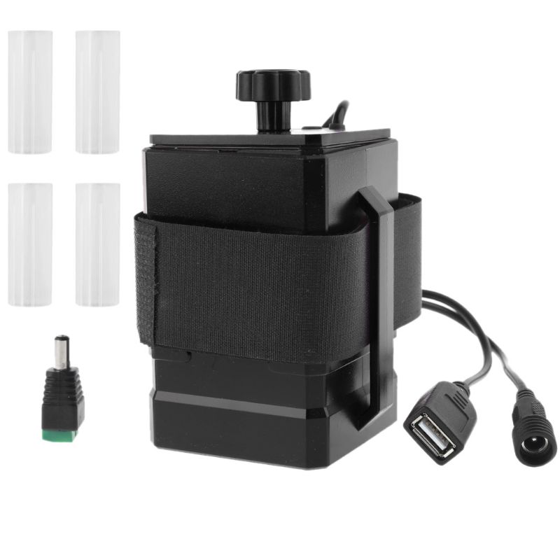 Waterproof DIY 4x 18650 26650 Battery Case Box Cover with 16.8V DC and 5V USB Power Supply for Bike LED Light Cellphone Tablet