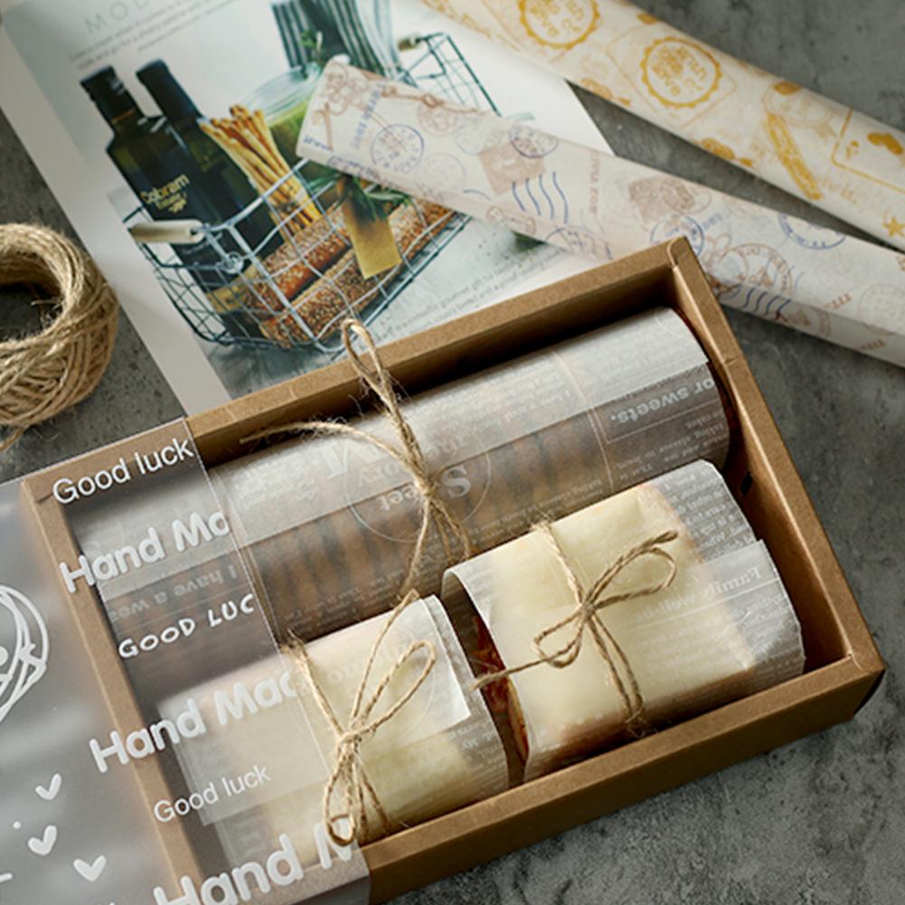 50Pcs Beautiful Hamburger Food Wrapping Tissue Paper Baking Paper Multi Patterns Delicate