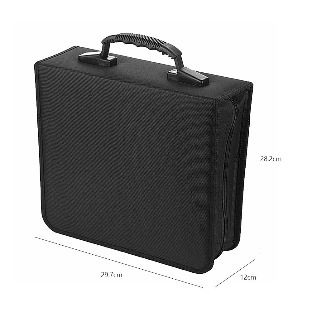 Torba na portfel o dużej pojemności z zamkiem błyskawicznym na płyty CD DVD 520 organizer na płyty CD DVD Etui na płyty CD DVD z tkaniny Oxford Wodoodporna torba na płyty CD DVD: żółte światło