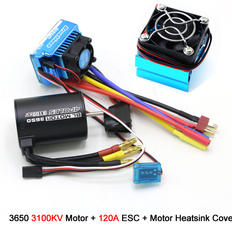 RC Motor 3650 3100KV / 3900KV / 4300KV / 5200KV Brushless Motor & 45A 60A 80A 120A ESC Combo for 1/ 8 1/10 RC Car RC Boat Part