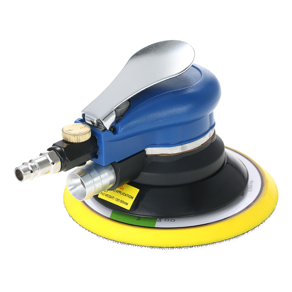 6 " 10000 rpm pneumatisk handflata slumpmässigt orbital polermaskin luftdriven orbit polermaskin dubbelverkande polering slipning slipning