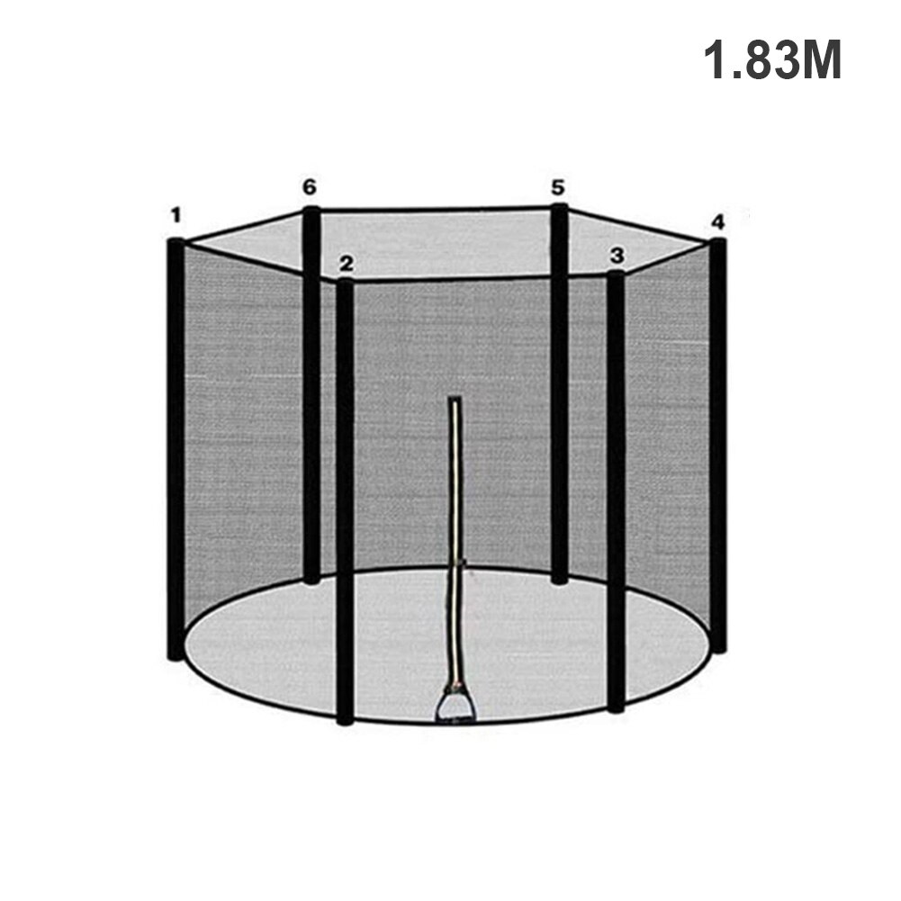 Indendørs udendørs trampolin beskyttelsesnet anti-fald hoppepude sikkerhedsnet trampolin hegn beskyttelsesvagt: 6 tommer 6 poler