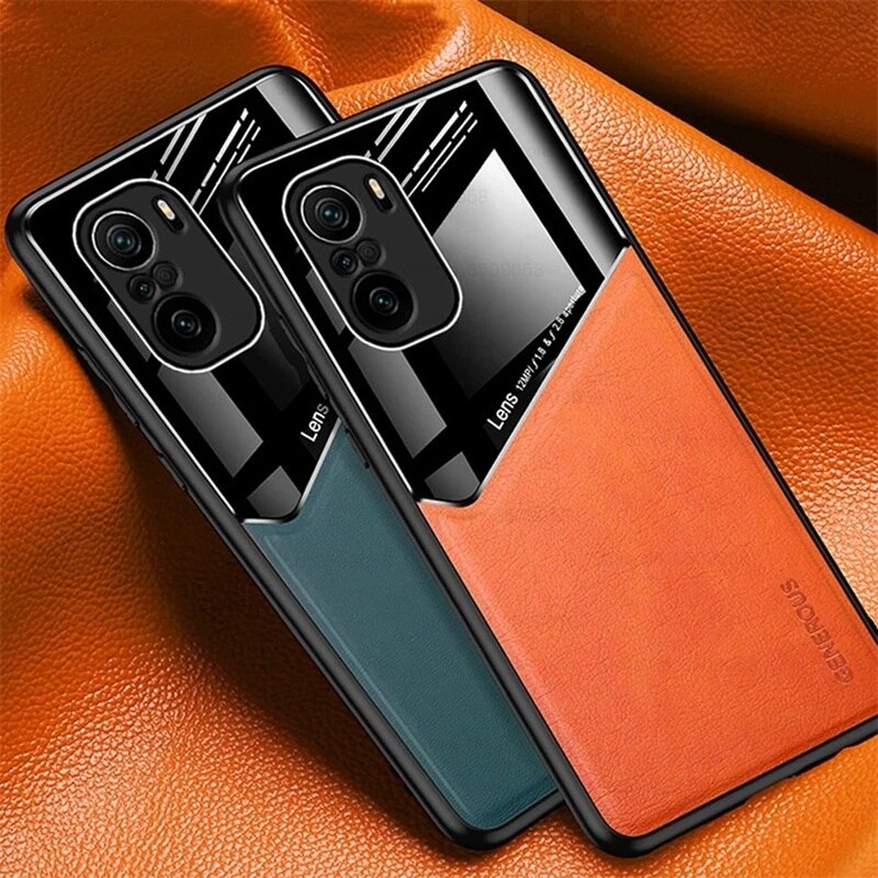 F3poco fallen leder texure Auto magnetischer Halfter abdeckungen für pocophone wenig poco f3 f 3 5g pocof3 silikon rahmen stoßfest coque