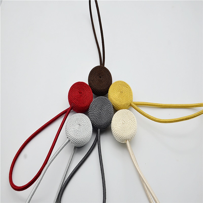 Magneter för gardin magnethållare fånga gardin tillbehör knyta tillbaka europa stil kort flätad rund magnetisk magnet