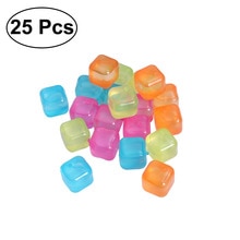 ROSENICE 20 stks/pak Vierkante Herbruikbare 3D Ijsblokjes Multicolor Cooling Tool voor Party (Willekeurige Kleur)