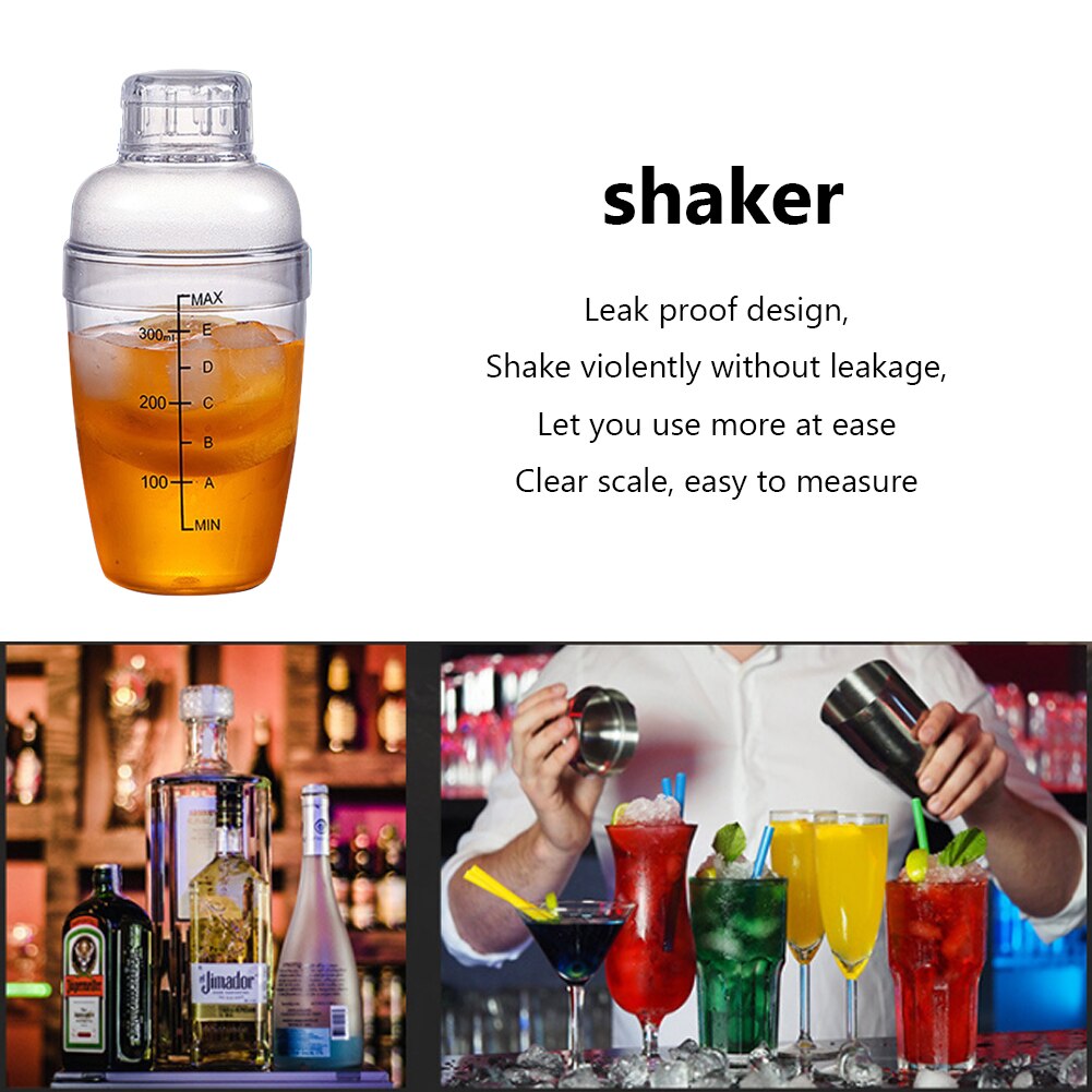 350/500/700/1000ml Hand Shake Cup Cocktail Shaker Transparent Mixer Cup Clear Bar Shaker Wine Milk Tea Shaker Cup with Scale