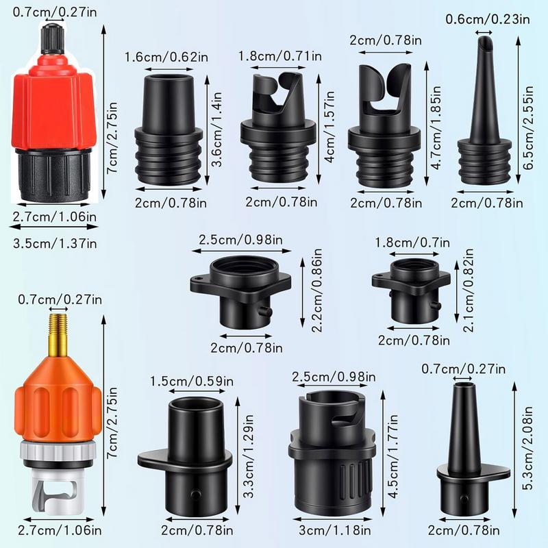 Paddle Board Pump Adapter Air Regulator Adapter 9 Nozzles Included Pumping Head Connector For Inflatable Kayak Paddle Board Air