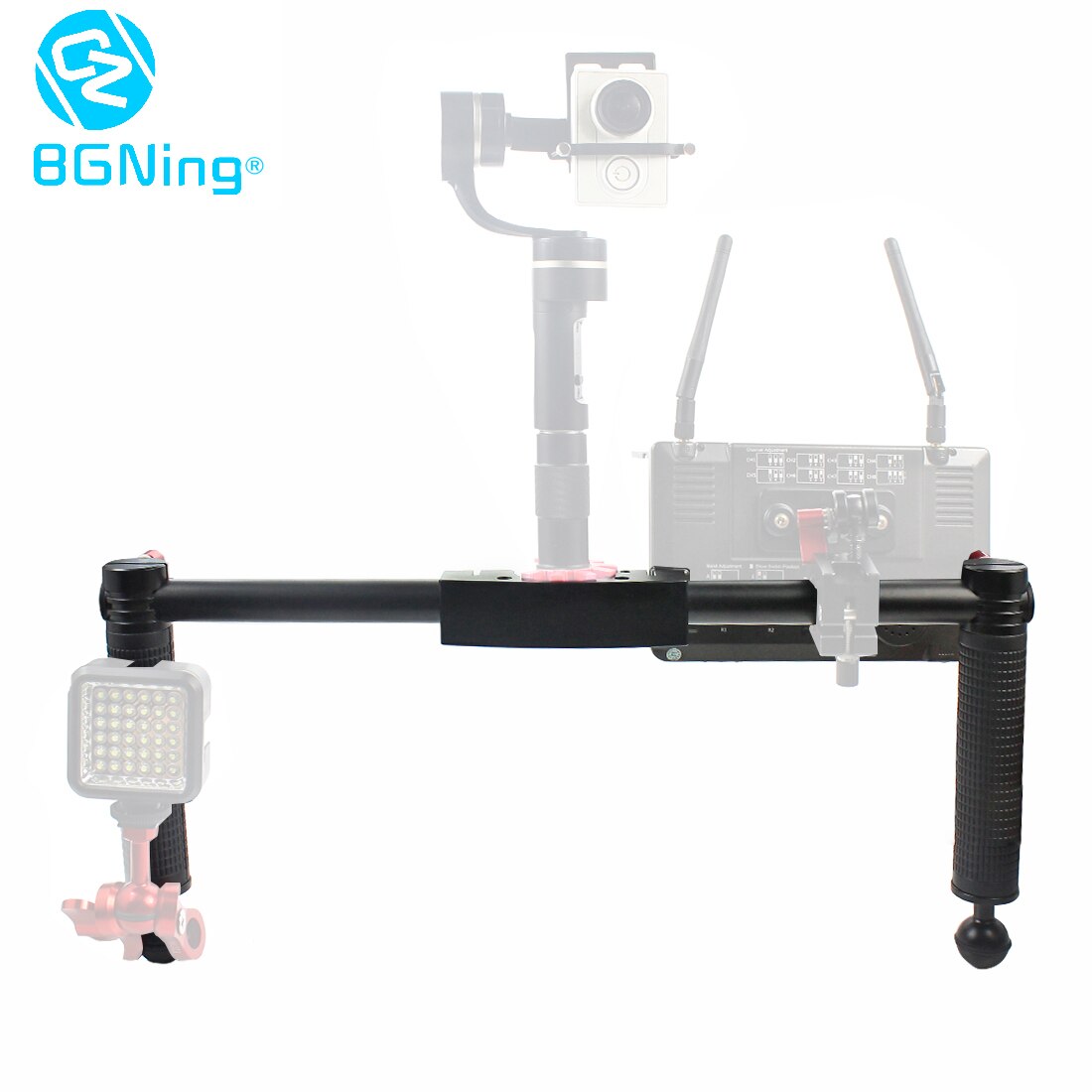 SLR Camera Holder Dual Handheld Grip Stabilizer Extended DSLR Mount Bracket 3D Printed for DJI/zhi yun/Feiyu Gimbals 40mm Handle