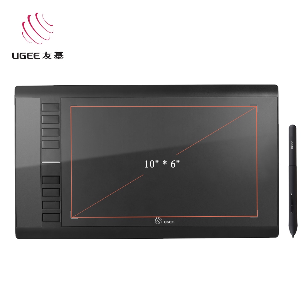 UGEE M708 carte de dessin graphique améliorée avec stylo passif sans batterie 8192 sensibilité à la pression 266RPS 10*6 pouces