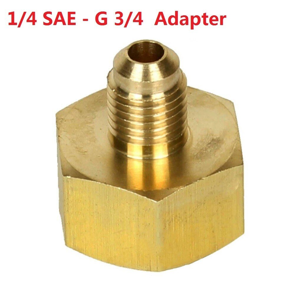 1/4" Male To 3/4" Female SAE Auto Car Air Conditioner Adapter Refrigerant Bottle Adapter For R134A 1/4SAE G3/4 HVAC Systems Part