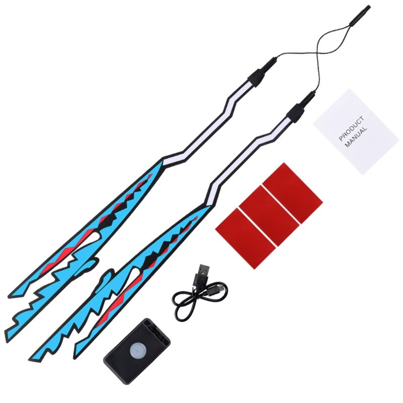 Helm Led Koud Licht Mod Kit Bike Helm Lamp Bar Lichtgevende Signaal Sticker Night Rijden Signaal Helm Licht D7YA: BL